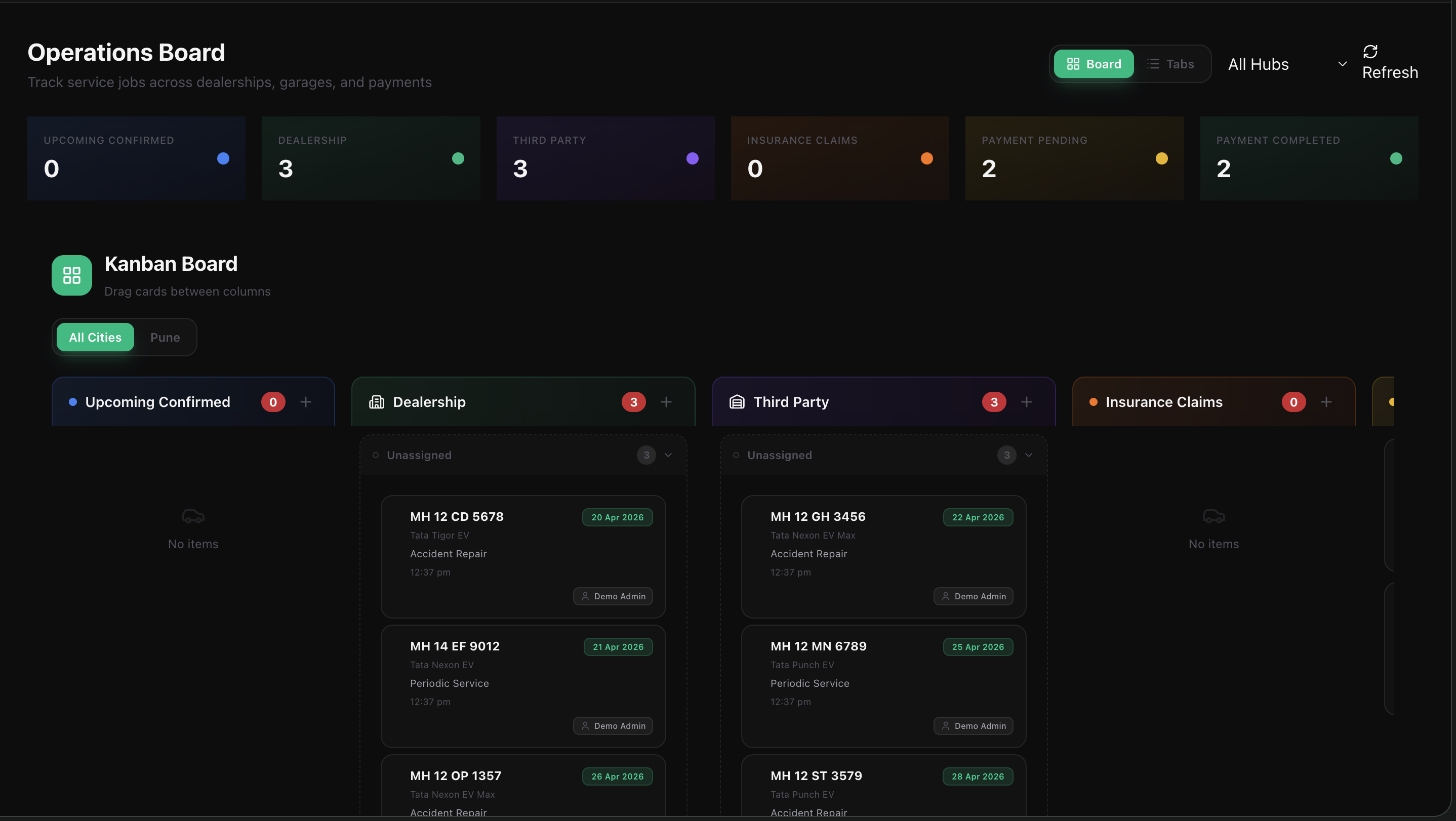 GetMyFleet fleet operations dashboard with dispatch management and vehicle utilization metrics